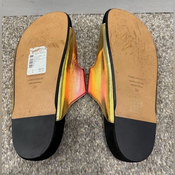 Isabel Marant metallic leather slides size 38 (8 in American sizing) - Picture 5 of 5
